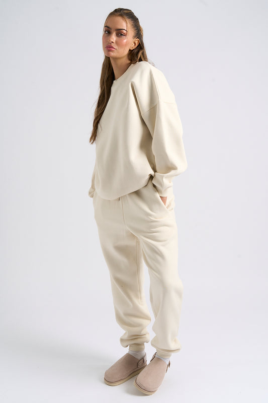 Cream Cuffed Jogger