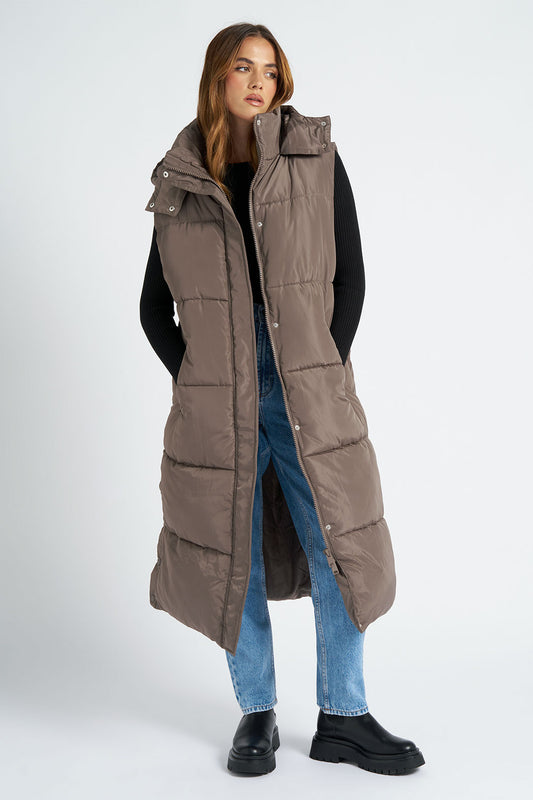 Mink Longline Puffer Gilet