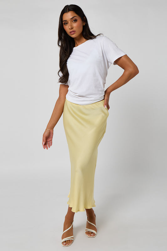 Lemon Midi Skirt with Texture