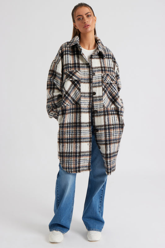 Chloe Check Longline Shacket