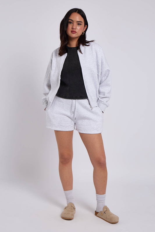 Grey Bomber and Short Set