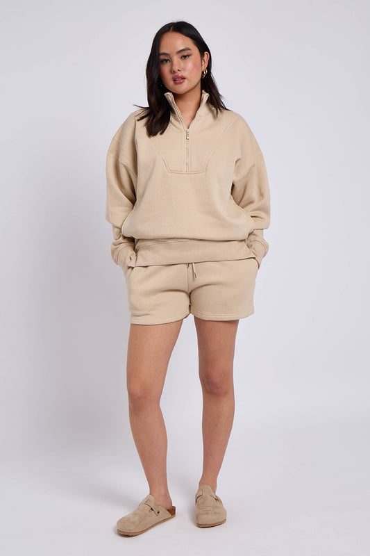 Stone Half Zip Short Set