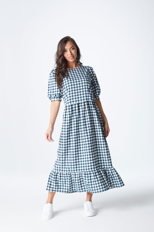 Brittany Check Smock Dress