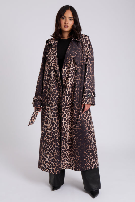 Leopard Print Trench