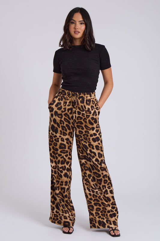 Leopard Wide Leg Trouser