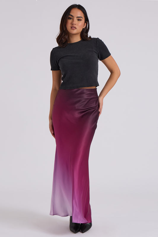 Ombre Bias Cut Maxi Skirt