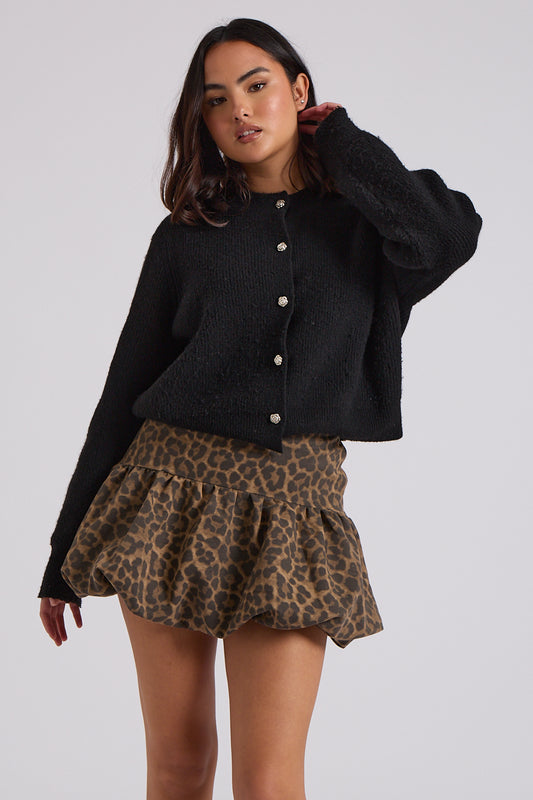 Leopard Bubble Mini Skirt