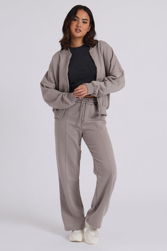 Grey Bomber and Wide Leg Jogger Set