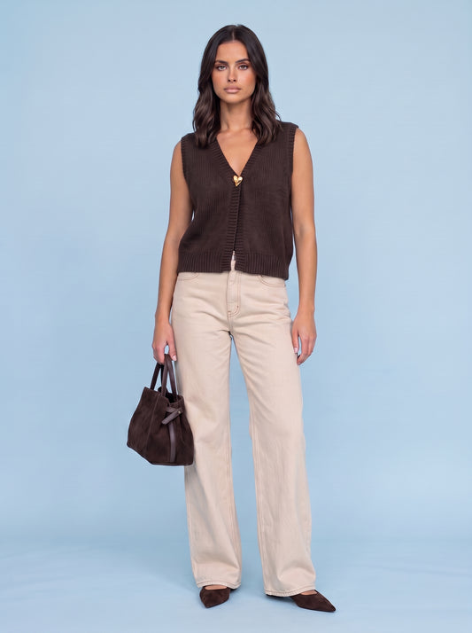 Wool Blend One Button Vest