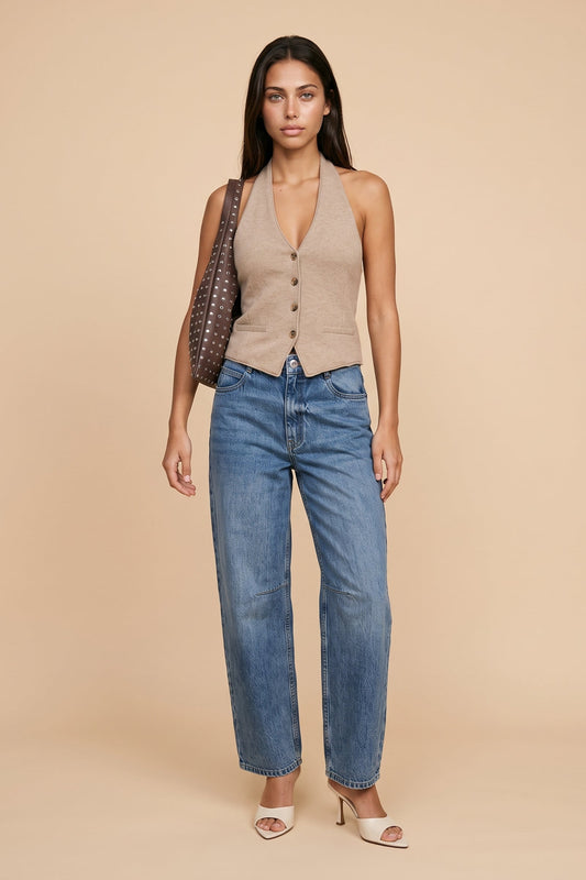 Classic Balloon Jean Mid Blue