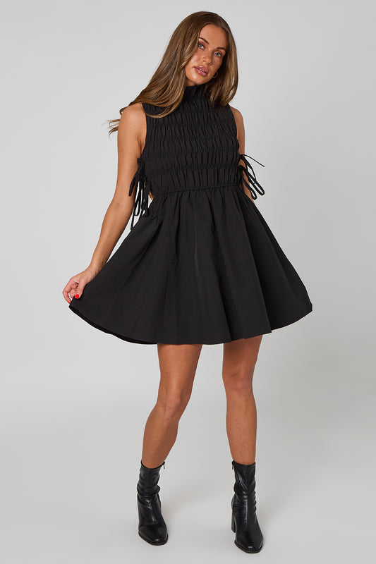 Shirred Mini Dress