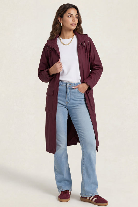Rubberised Raincoat Burgundy