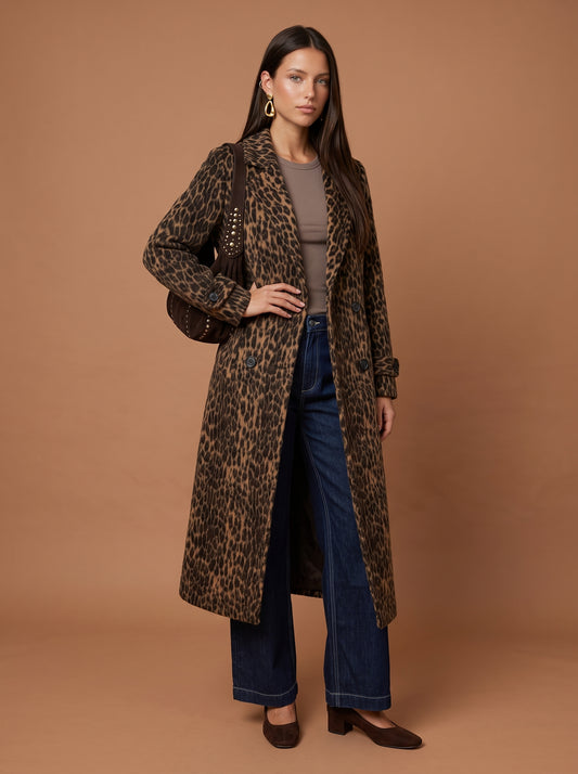 Leopard Wool Coat