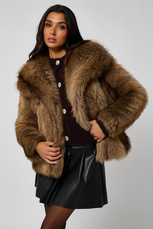Bear Faux Fur Jacket