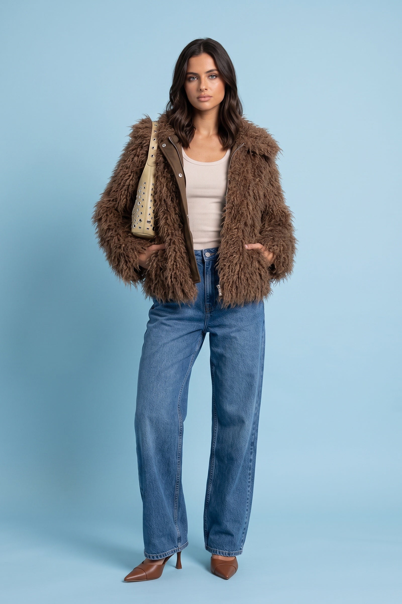 Mongolian Faux Fur Coat