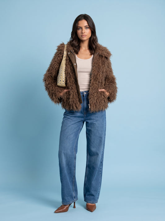 Mongolian Faux Fur Coat