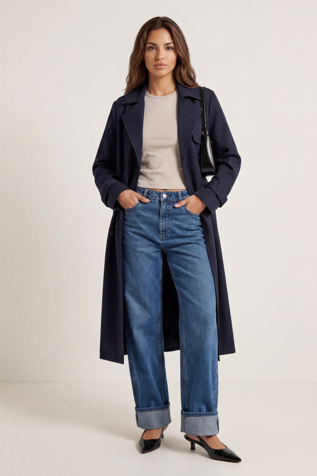 Stripe Trench Coat