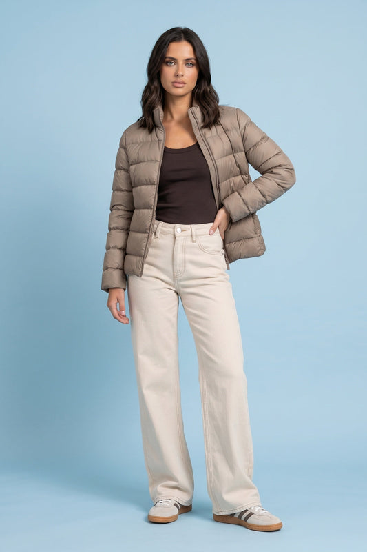 Lightweight Puffer And Bag Cappuccino