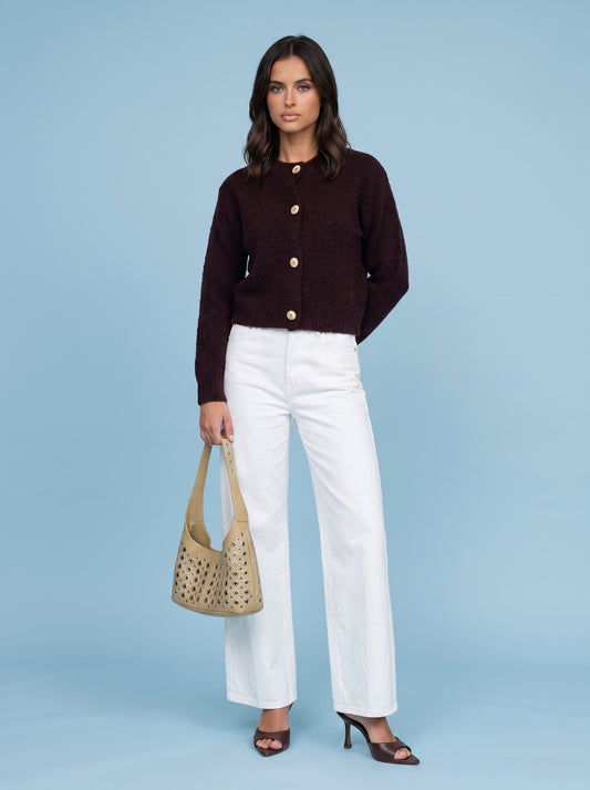Wool Blend Cropped Cardigan