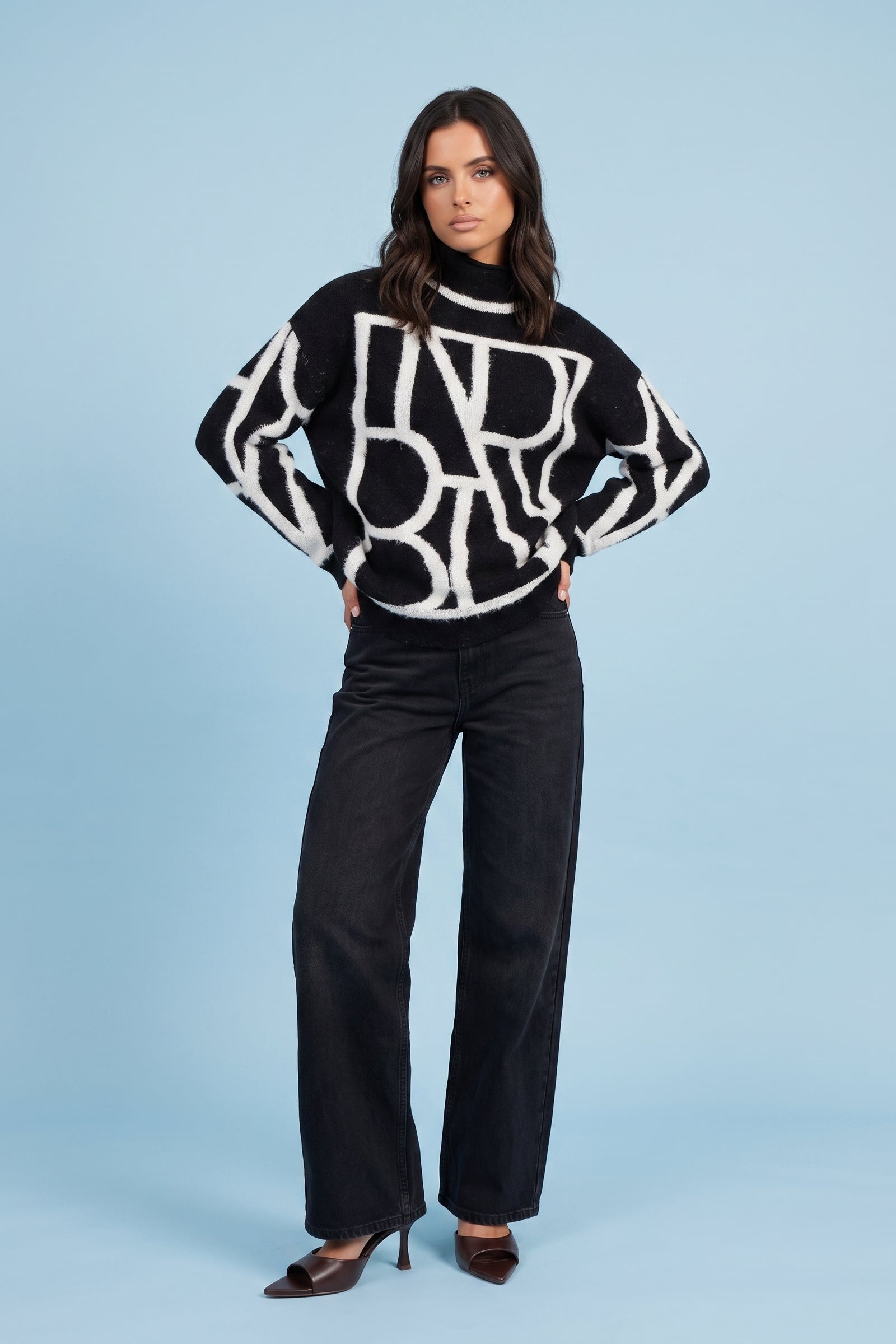 Wool Blend Abstract Jumper