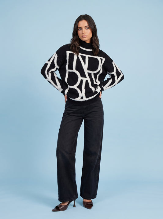 Wool Blend Abstract Jumper