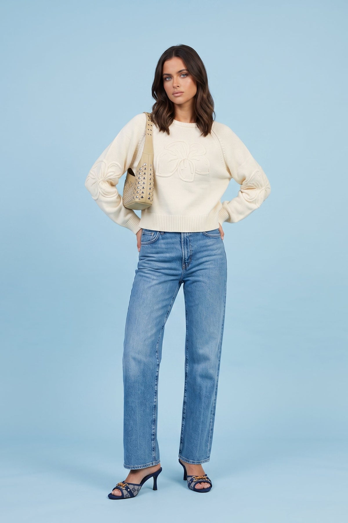 Embroidered Raglan Jumper