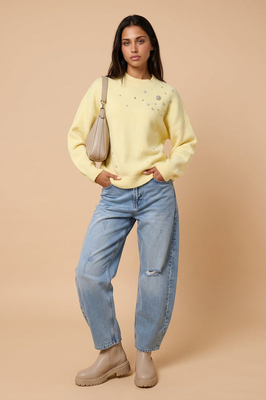Wool Blend Embellished Jumper