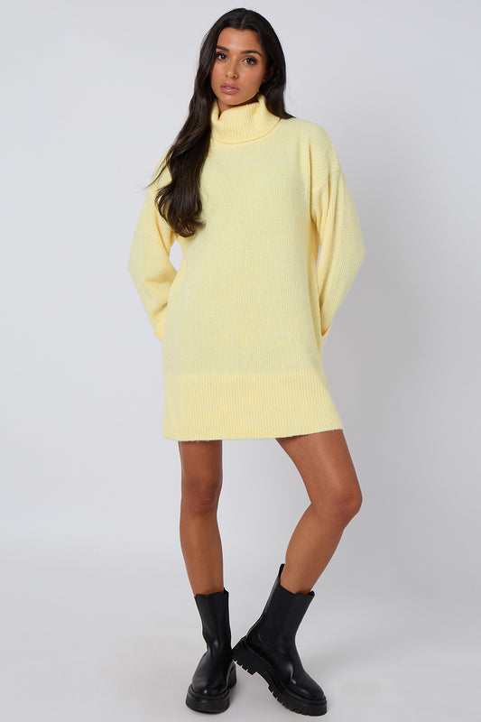 Lemon Roll neck mini dress