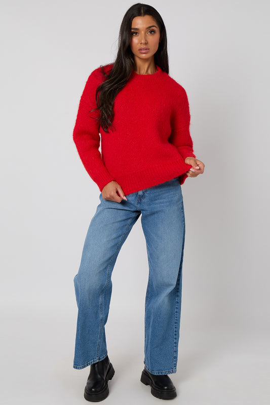 Red Wool-Blend Jumper