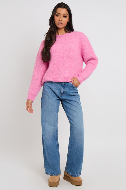 Pink Wool-Blend Jumper
