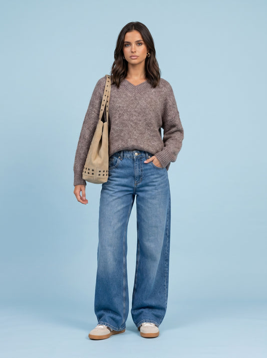 Wool Blend V Neck Jumper
