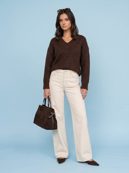 Wool Blend V Neck Jumper