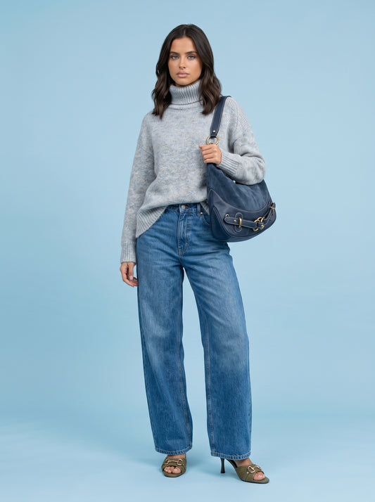 Wool Blend Saddle Sleeve Jumper