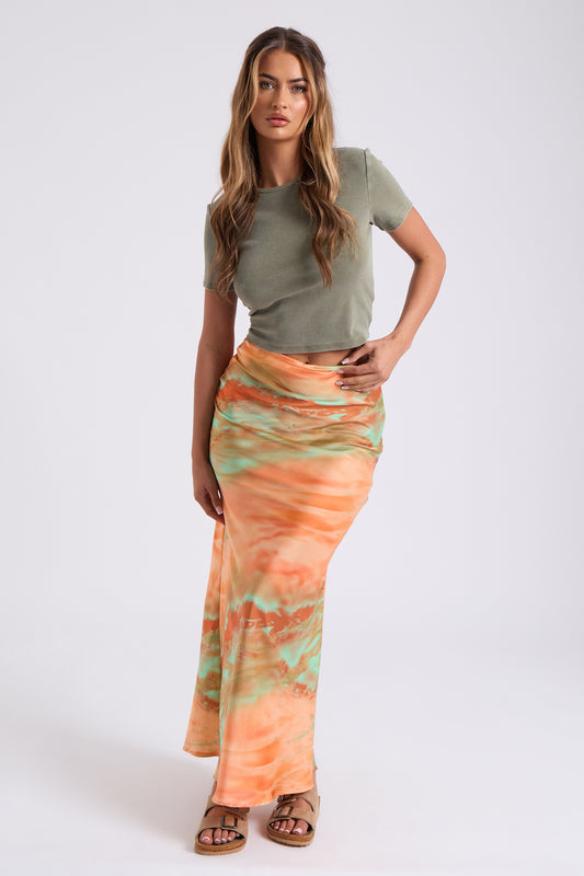 Tie Dye Bias Cut Maxi Skirt