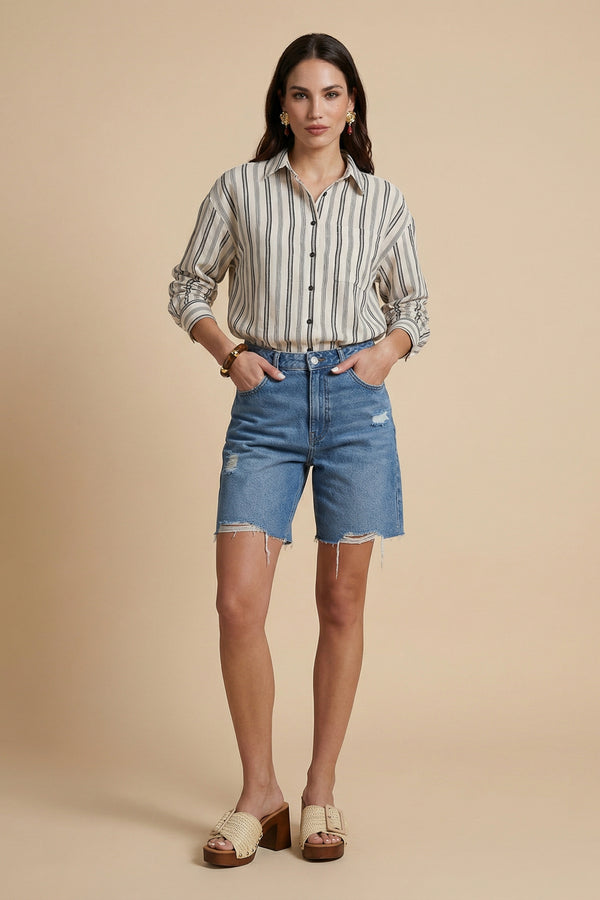 Stripe Shirt Cream Pattern