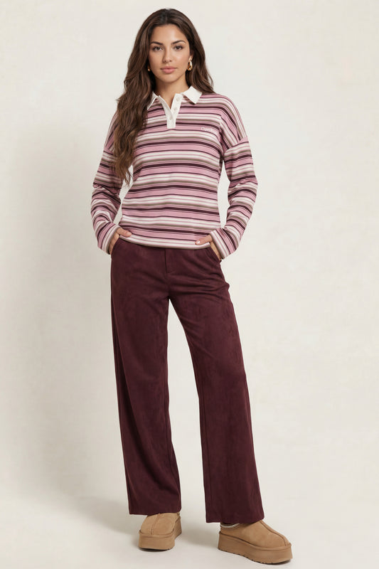 Stripe Rugby Shirt Pink