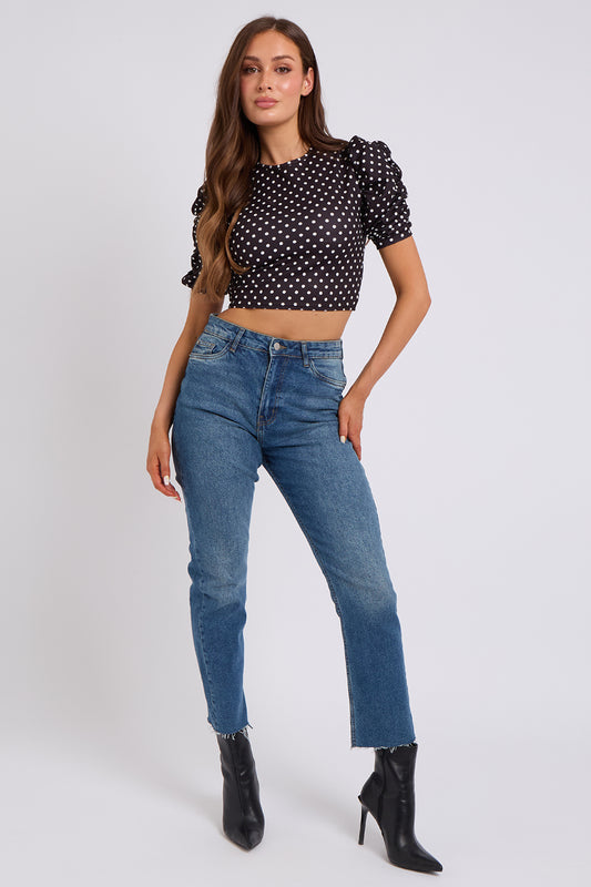 Mid Blue Tanya Straight Leg Jean