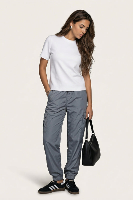Wide Leg Cargo Pant Grey
