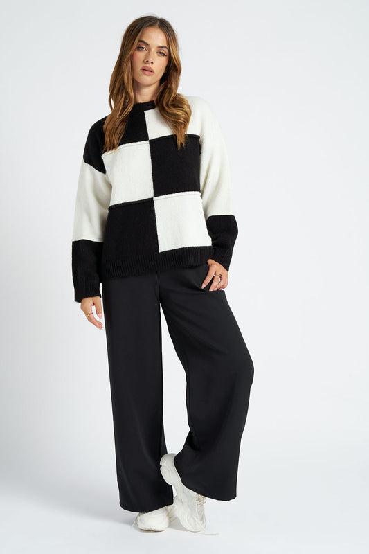Black Tailored Wide Leg Trouser