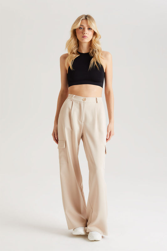 Tailored Cargo Wide Leg Trouser