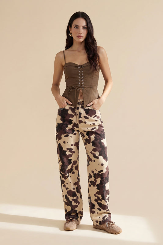 Cow Print Jeans