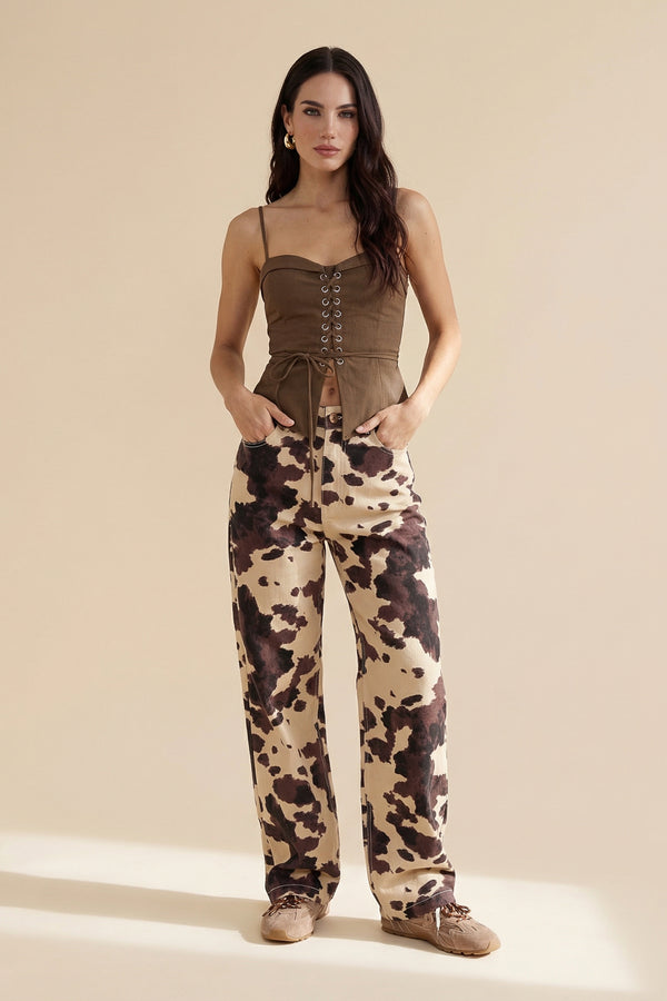 Cow Print Jeans