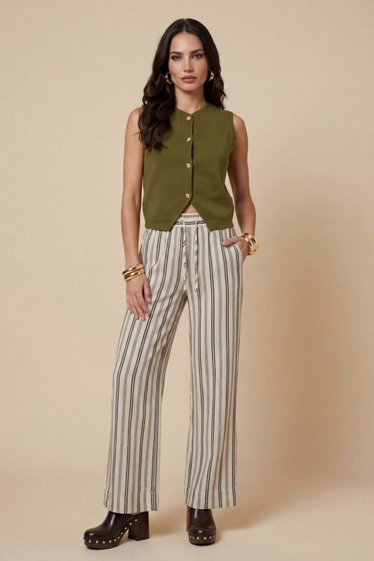 Stripe Trouser Cream Pattern