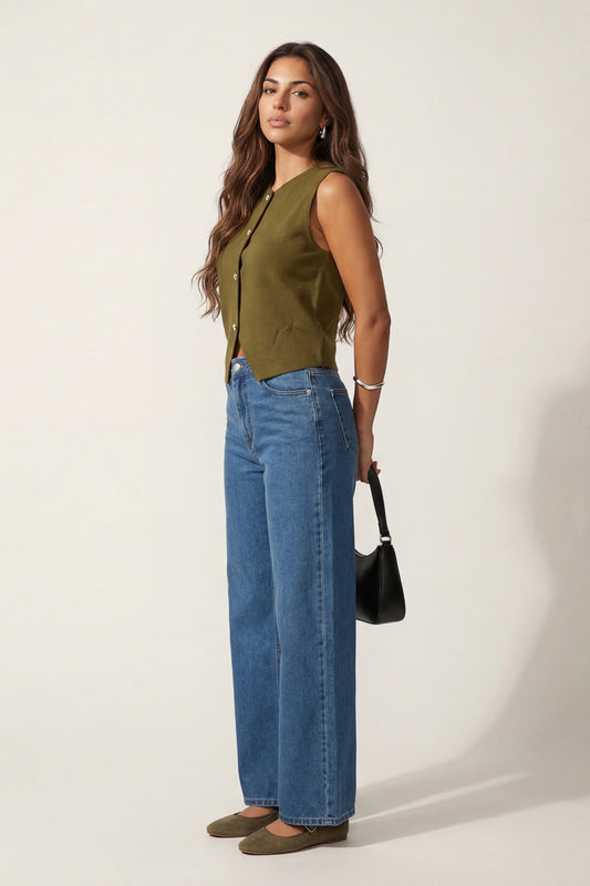 Straight Leg Jean Mid Blue