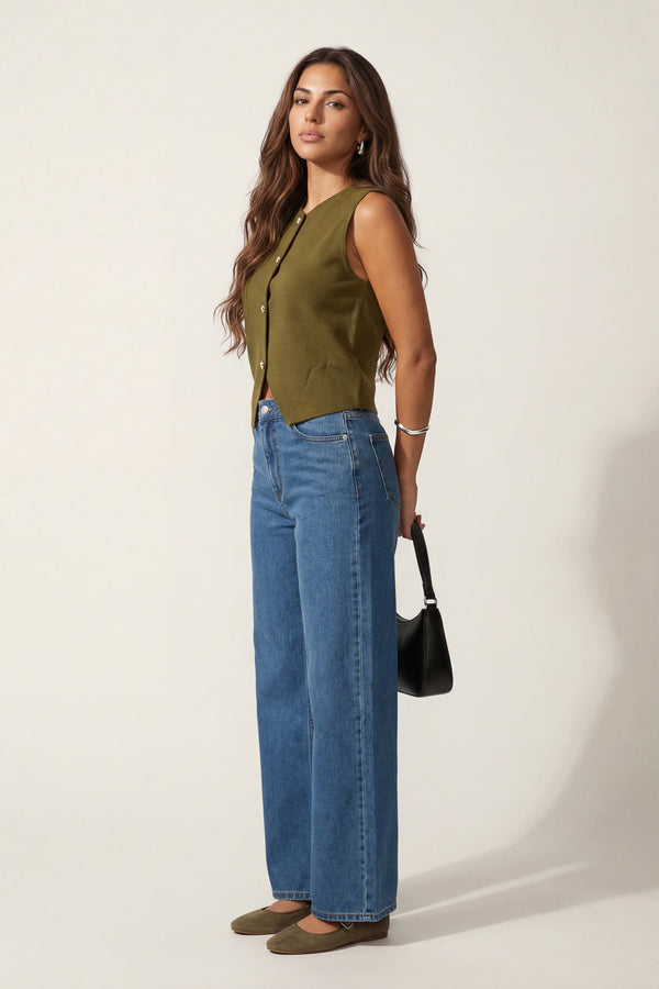 Straight Leg Jean Mid Blue