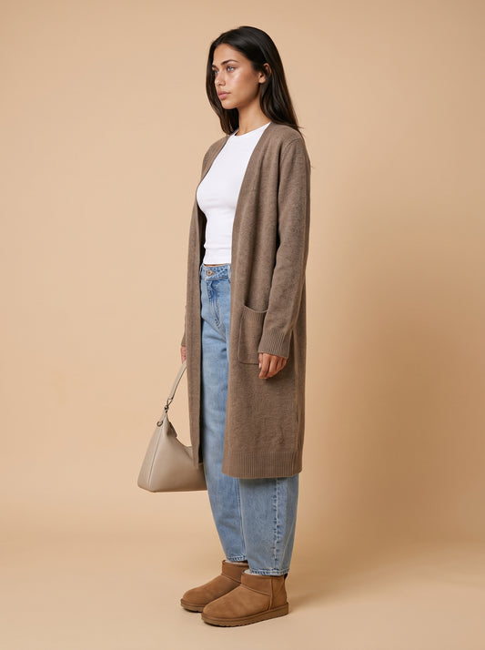 Longline Patch Pocket Cardigan