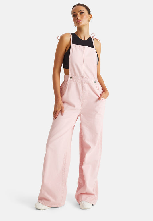Pink Wide Leg Dungaree