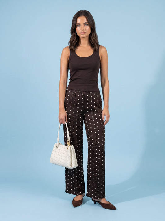 Spot Tape Side Trouser Chocolate