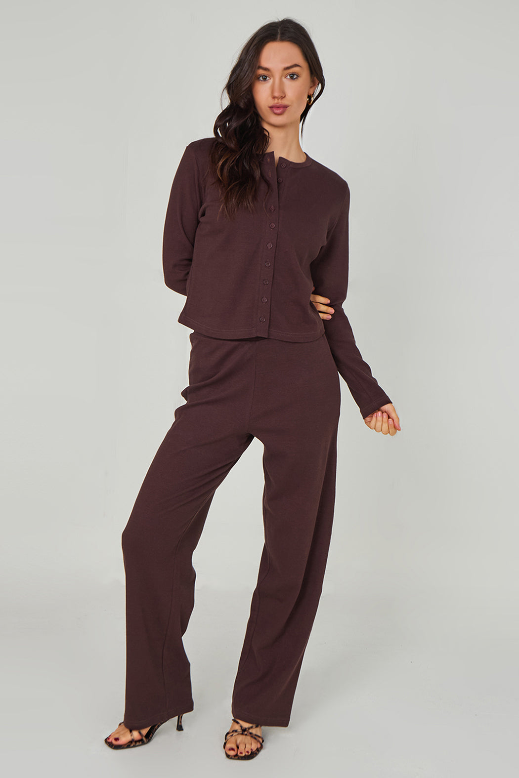 Ribbed Wide Leg Trouser