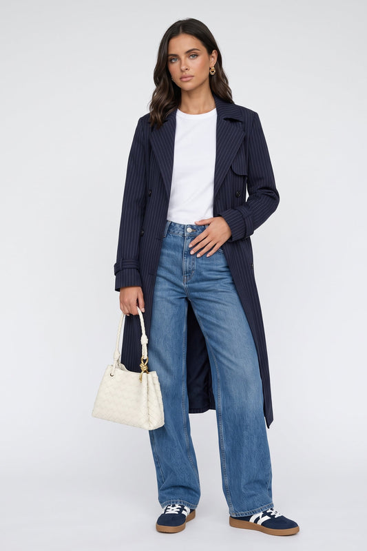 Stripe Trench Coat